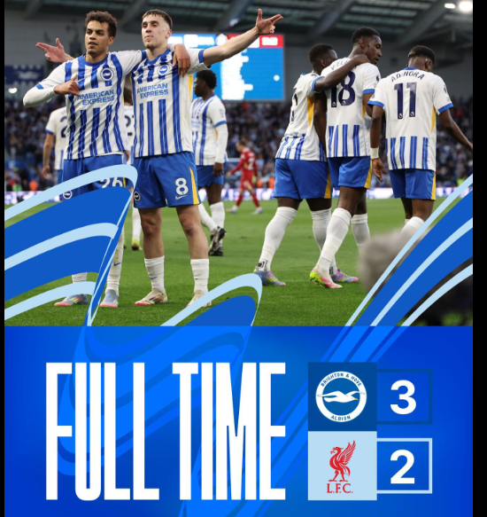Brighton Vs Liverpool 3-2
