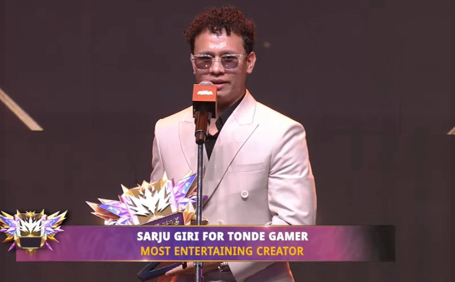 Tonde Gamer Wins Most Entertaining Creator Award in India