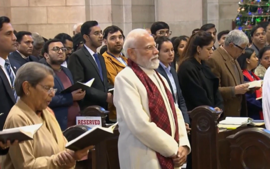 PM Modi Attends Christmas Morning Service in Delhi