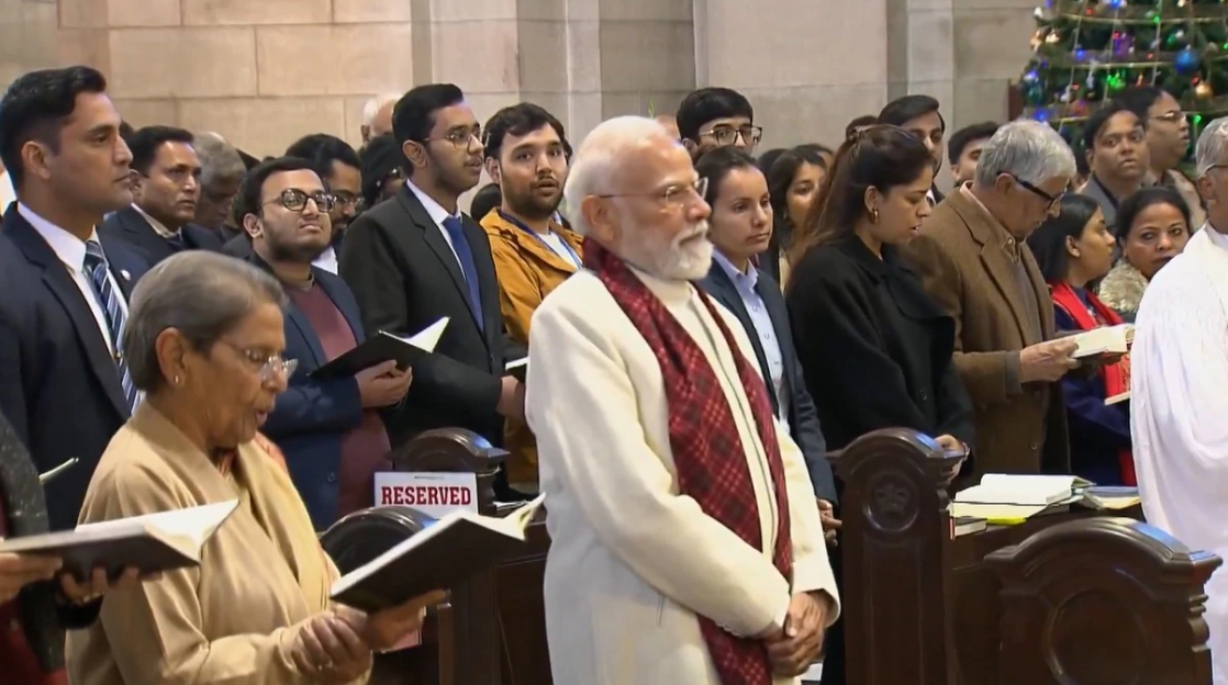 PM Modi Attends Christmas Morning Service in Delhi